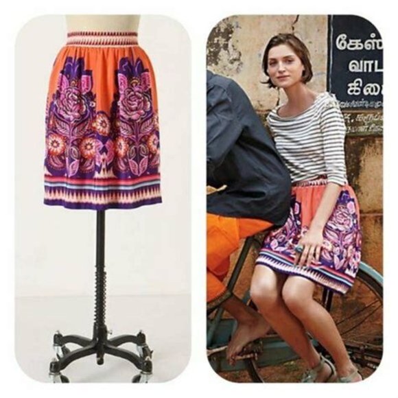 Anthropologie Edme & Esyllte 100% silk skirt - Picture 1 of 6